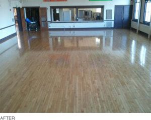 Wood floors with a vibrant shine after wood floor cleaning and sealing